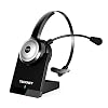 TECKNET Bluetooth 5.0 Wireless Headset with AI Noise Cancelling Microphone and Charging Base for Laptop, On Ear…
