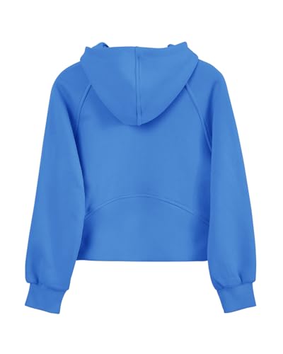 Girls' Hoodies Sweatshirts Half Zipper Pullover Crop Tops for Teen Girls Long Sleeve Sweater Thumb Hole - Image 5