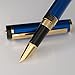 Dryden Designs Fountain Pen - Medium and Fine Nibs | Includes 24 Ink Cartridges and Ink Refill Converter | Calligraphy Pen, Consistent Writing, Smooth Flow - Mysterious Blue