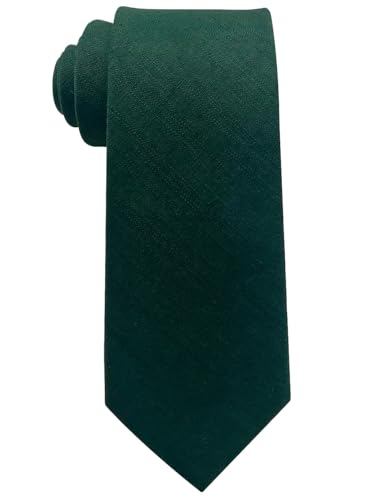 Image of Kebocis Mens Solid Color Cotton Necktie for Men