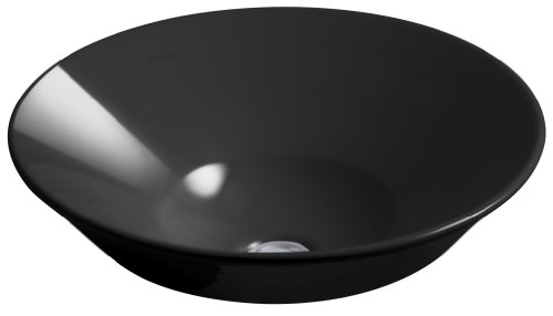 KOHLER K-2200-7 Conical Bell Vessels Above-Counter or Wall-Mount Bathroom Sink, Black Black