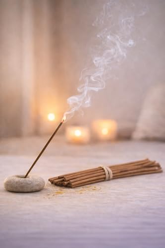 Miniatura 3 de Set de Incienso Natural Surtido con 5 Aromas y 100 Varillas, Incienso aromático para Relajación, Meditación y Yoga, Pack Regalo con Bolsa y QR, Hecho en la India
