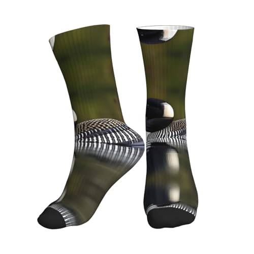 Loon Nature Bird Natural And Comfortable Sports Socks Are Women Men And Suitable For Running And Fitness