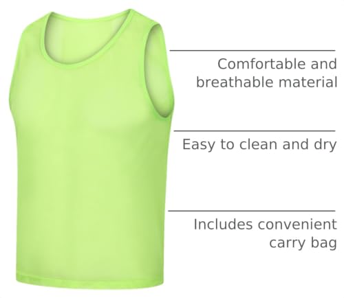 Image of Scrimmage Vests Pinnies Team Practice Jerseys for Kids,Youth and Adult Sports Soccer,Football,Basketball(12 Pack)