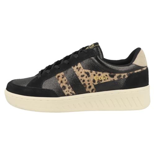 Gola Superslam Blaze II Women's Lace-Up Low Shoes, Black Leopard Bone, 7 UK
