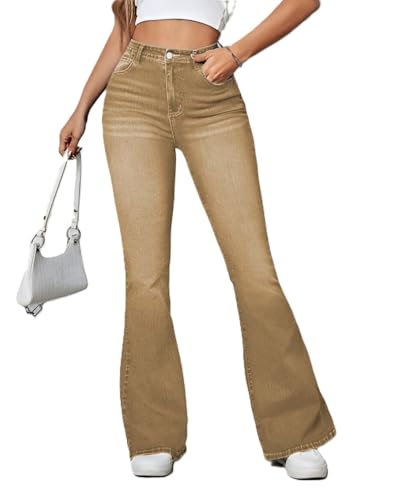Image of Ben Martin Women's High Waist Jeans || Flared Bell Bottom Bootcut Pants || Wide Leg Stretch Denim - Perfect for Travel, Party & Everyday Use Sizes 26 to 40 (0)