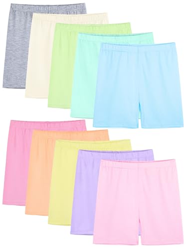 Image of 10 Pack Girls Dance Shorts Cartwheel Toddler Biker Under Dress Multi-Color Kids Bike Shorts Girls Clothes