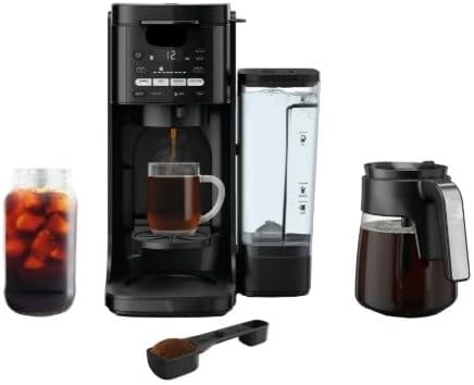 Ninjaa DualBrew Grounds & Pods Hot & Iced Coffee Maker with Rapid Cold Brew (model CFP 150), 4 Brew Style Choices, Foldable Single Serve Platform, Keep Warm Function, color Black
