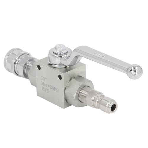 YWBL-WH Nettoyeur Haute Pression à Robinet à Bille, Kit de Robinet à Bille Haute Pression, Connexion Rapide 3/8 Pouces 4500 PSI, Kit de Vanne D'arrêt pour Tuyau de Laveuse électrique