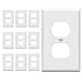 Duplex Wall Plates Kit by Enerlites 8821-W Home Electrical Outlet Cover, 1-Gang Standard Size, Unbreakable Polycarbonate Material, White - 10 Pack Dual Port Replacement Receptacle Faceplates Covers