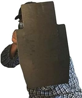 Body Armor Protection LeveI 3 Shields 4mm ar500 Safety Metal ВuIIetprọọf Shield with Handle B (Size: 12x20inches 4mm 12 Lb)