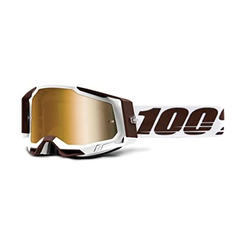 100% Racecraft 2 Mountain Bike & Motocross Goggles - MX and MTB Racing Protective Eyewear (Snowbird - Mirror True Gold Lens) Cover