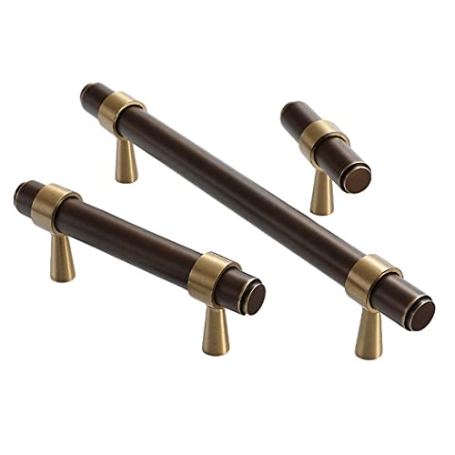 WYNWJ Zieht Griffe Griff, Massivkupfer Schrankgriffe Europäischer Stil Schubladengriff Möbelgriffe Schrankgriffe T-Bar Kommt Mit Schrauben 100% Reines Kupfer Braun/50Mm - Image 4