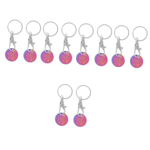 Tofficu 5sets Colgante De Token De Carrito De La Compra Colgante Todo Carro Fichas Llaveros Colgante De Carro De La Compra Colgante De Fichas De Carrito De La Compra Acero Titanio 2pcs*5