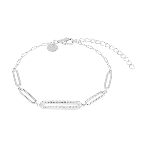 TOM TAILOR - Bracciale da Donna in Argento 925 - con Zircone - Ciondolo ad Ovale - TT-B0039