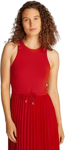 Tommy Hilfiger Women’s Sleeveless Midi Dress, Red (Primary Red), XL