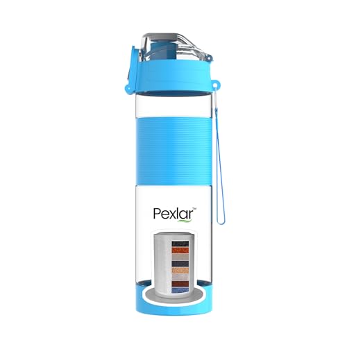 Image of Pexlar Multi Stage Alkaline Water Filter Bottle | Alkaline Water Generator | Blue | 650 ml | BPA Free | Upto 8 to 8.5 pH Alkaline Bottle