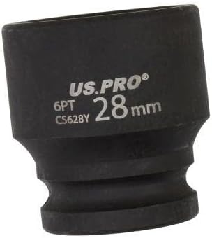 US PRO Tools 28mm Impact Socket 1/2" Drive 6 Point Single Hex 3828