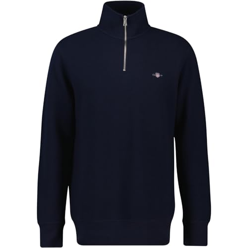 GANT Mens Half Zip Sweatshirt Evening Blue XL