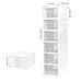 Nicunom Foldable Shoe Rack Organizer, 6-Tier Shoe Storage Box Collapsible Plastic Shoe Shelf Clear Shoe Boxes with Doors, Stackable Shoe Storage Bins Shoe Organizer for Entryway Closet