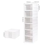 Nicunom Foldable Shoe Rack Organizer, 6-Tier Shoe Storage Box Collapsible Plastic Shoe Shelf Clear Shoe Boxes with Doors, Stackable Shoe Storage Bins Shoe Organizer for Entryway Closet - Image 3