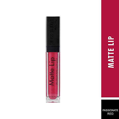 Image of Swiss Beauty Ultra Smooth Matte Liquid Lipstick, Passionate Red 302-04, 6ml - Smooth Lip Color, Weightless Finish, Silky Matte Finish, Iconic Lip, Matte Finish, Matte Lipstick, Liquid Lipstick
