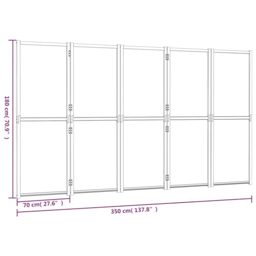 vidaXL Raumteiler 5-TLG. Trennwand Stellwand Paravent Spanische Wand Sichtschutz Umkleide Faltwand Raumtrenner Holz Schwarz 350x180 cm