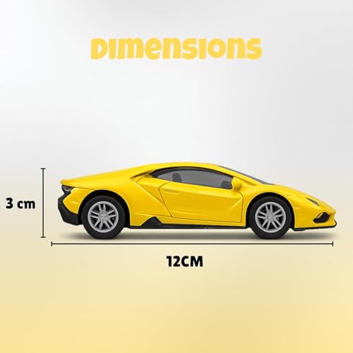 Image of Lamborghini Diecast Metal Toy CarFor Kids , Yellow, 1:32 Scale | Opening Doors, Pull Back Action, For Kids Boys Girls