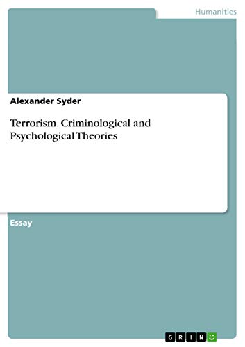 Preisvergleich Produktbild Terrorism. Criminological and Psychological Theories