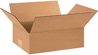 Aviditi Flat Corrugated Box, 12" L x 9" W x 4" H, Kraft