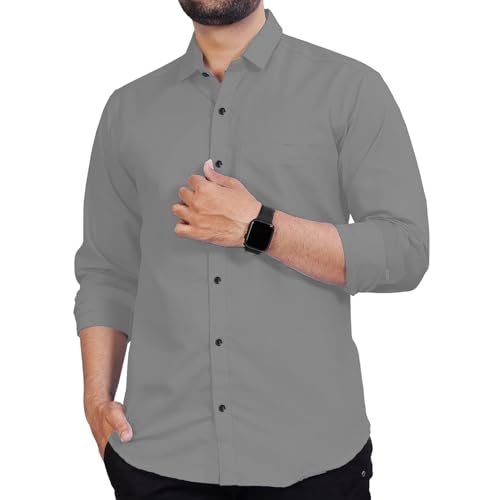 Image of Univibe Men's Slim Fit Full Sleeve Spread Collar Cotton Blend Shirt for Men and Boys