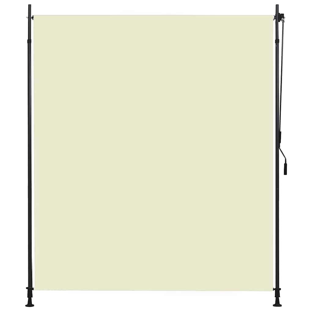 Tenda a Rullo per Esterni 200x270 cm Crema Tessuto Resistente ai Raggi UV Ombreggiante per Balcone Veranda Privacy Protezione dal Sole e Ventilazione