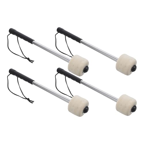 Milisten 4 piezas Baquetas para Marcha con Cabeza de Fieltro Duraderas, Construcción en Acero Inoxidable para Mejor Control de Sonido y Experiencia Segura de Tocar
