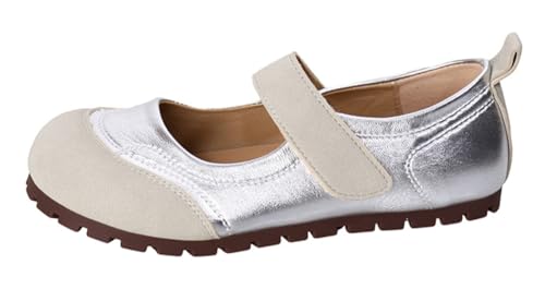 PU Leather Mary Jane Flats Women Casual Suede Flats Round Toe Ballet Flats Comfortable Dress Shoes Slip On Work Shoes 2025