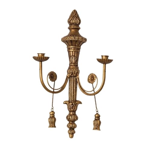 Applique murale bougeoir double bras en laiton pour une poésie lumineuse rétro
