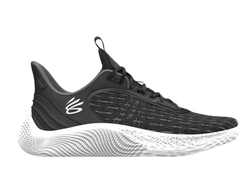 Under Armour Unisex Adult Curry Flow 9 Team Basketball Shoes, Black/White, 14 UK