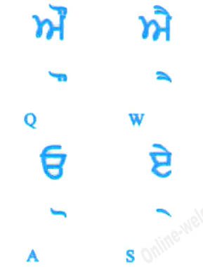 Pegatinas transparentes para teclado con letras azules miniatura 1
