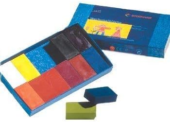 Stockmar 蜜蝋ブロッククレヨン - 12色の標準色 段ボール製