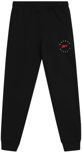 Reebok Boys Sweatpants - Soft Fleece Performance Boys Joggers Athletic Pants with Pockets for Running & Workout (Sizes: 8-14), Size 14-16, Jet Black