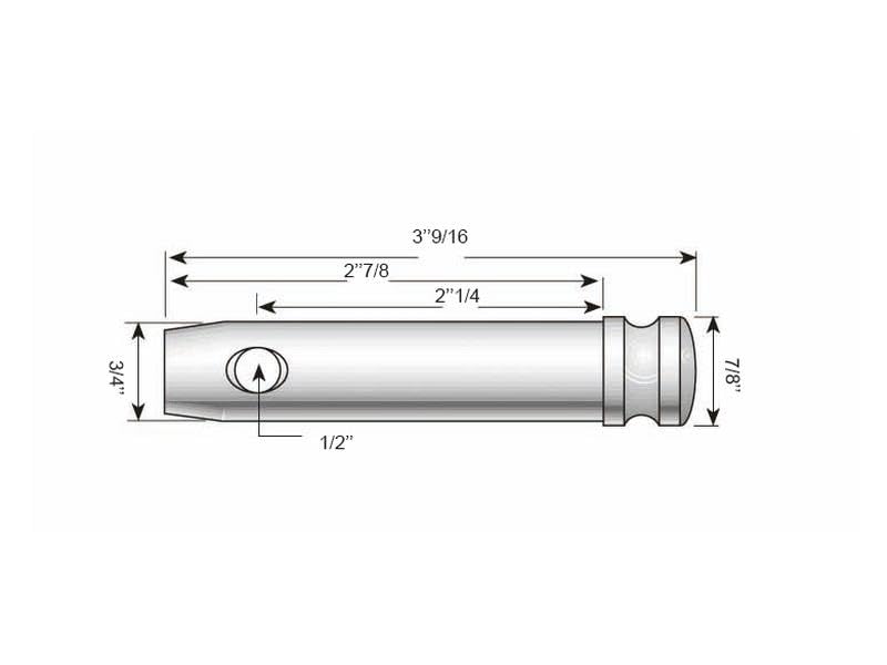 Top Link Pin 3/4" x 2-1/4" Cat 1 for Allis Chalmers & White Oliver