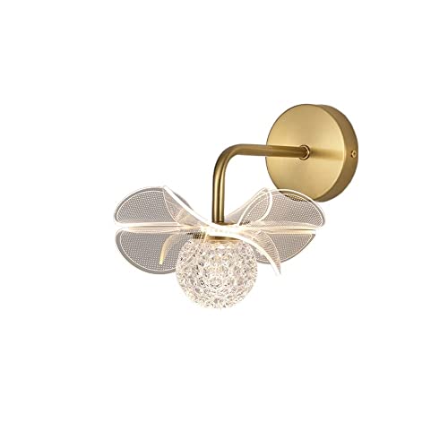 GLETSF Apliques De Pared con Forma De Flor De Hierro De América del Norte, Luces Led, Luz De Ambiente De Alta Gama, Lámpara De Sal Montada En La Pared, Adecuada para Pasillos, D-B