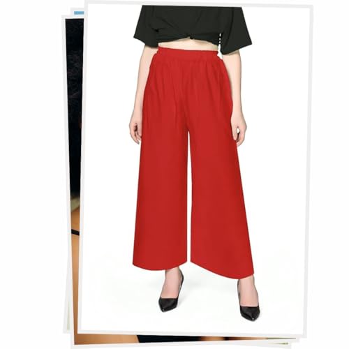Image of Pranjal Women's Premium Regular Fit Rayon Palazzo - Free Size, Fits Up to 2XL, Stylish & Comfortable (Plazo P)