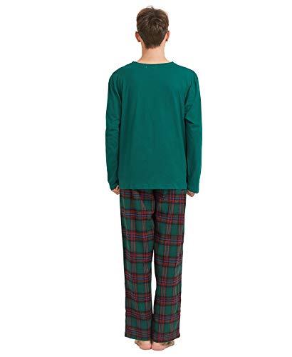 Image of Yoimira Mens Soft Pajama Set Short /Long Sleeve 2 Piece PJs with Pockets | Men's short /long sleeve pajama set, soft 2 piece PJs with pockets for sleepwear, loungewear, relaxing at home and nightwear