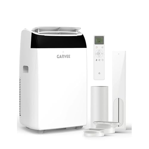 Garvee 14000 BTU Portable Air Conditioner with Follow Me Function, 3-in-1 AC Includes Remote & Full Window Kit, Cools Areas Up to 750 Sq. Ft, 115V, 14