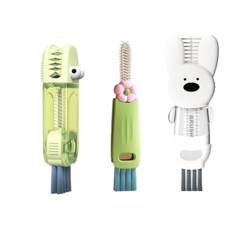 Image of 4-in-1 Cup Lid Cleaning Brush Multifunction Cup Lid Gap Cleaner Set Straw Crevice Cleaning Tools Portable Cup Lid Cleaner with Brush Multistyle 3Pcs