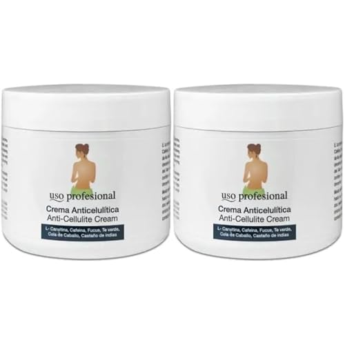 Crema Anticelulítica con Cafeína, Focus y Té Verde 500 mL | Crema Tensa y Remodela el Contorno Corporal, Hidratante y Reafirmante (2 unidades)
