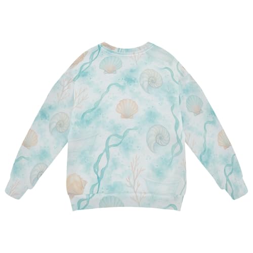 JUNZAN Watercolor Bathroom Seamless Wallpaper Kids Boys Sweatshirts Hoodies Fleece Hoodies for Girls Party 4T2