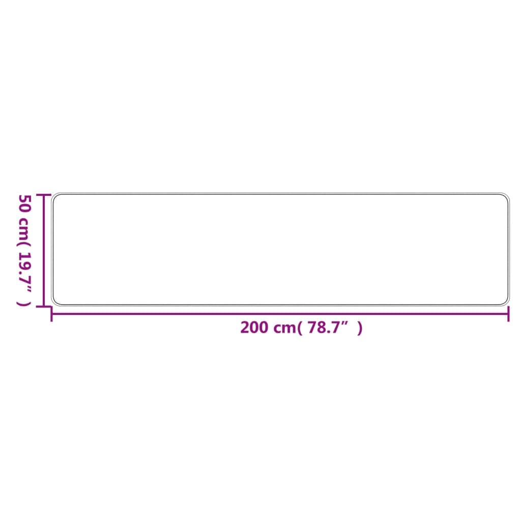 Chodnik dywanowy o wyglądzie sizalu, kolor piaskowy, 50 x 200 cm, wytrzymały, chłonny, można prać w pralce, do salonu, korytarza, kuchni, grubości 5 mm