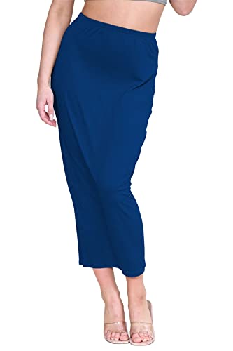 Jupe crayon longue décontractée pour sublimer les formes en bleu marine