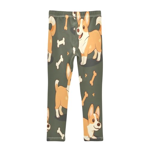 Toddler Girls Leggings Printed Yoga Pants Leggings Cute Corgi Bones for Kids2